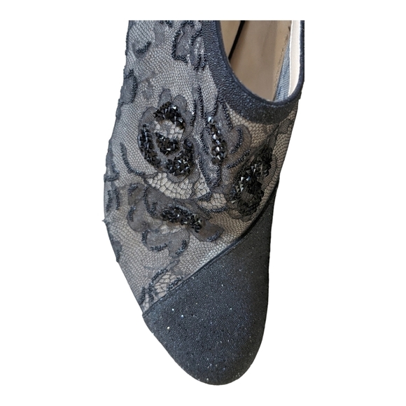 EUC Valentino Garavani Women's Black Lace Heeled Crystal Shoes Size 10 US 40 EU - Picture 12 of 13